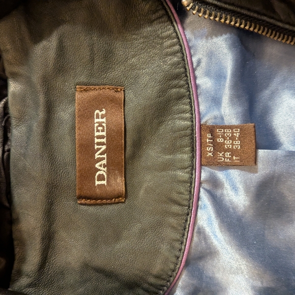 Danier Black Leather Jacket with Hood - Picture 2 of 3